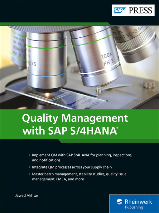 Title details for Quality Management with SAP S/4HANA by Jawad Akhtar - Available